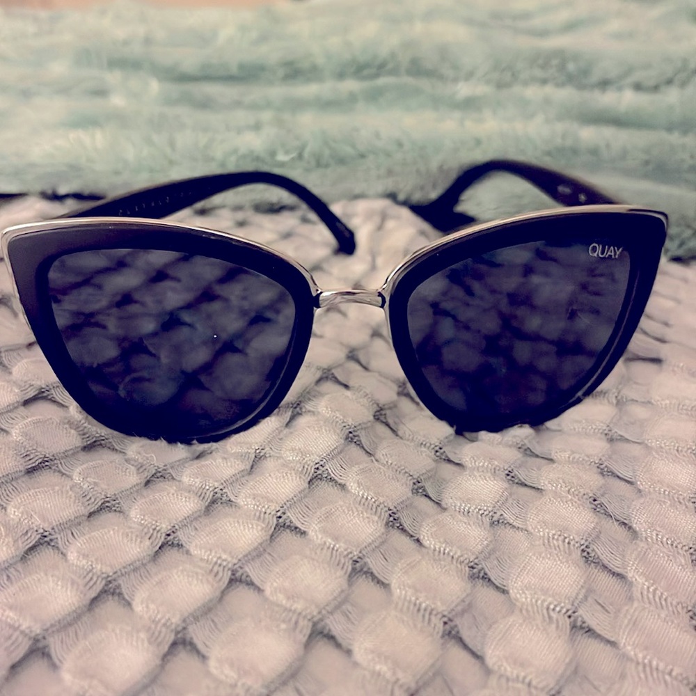 Great condition. QUAY - My Girl - Black and silver frame sunglasses.